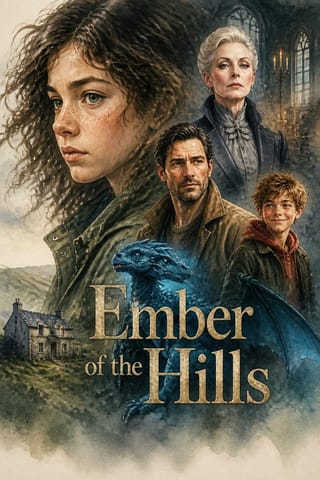 Poster for Ember of the Hills, watercolor style