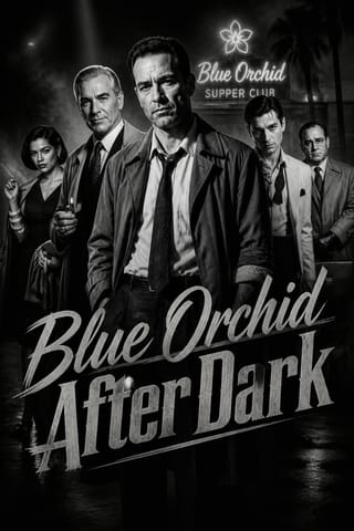 Poster for Blue Orchid After Dark, film noir style