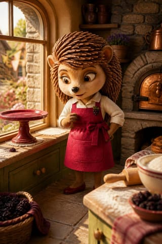 The Great Bramble Hollow Pie Caper, scene 1, claymation style
